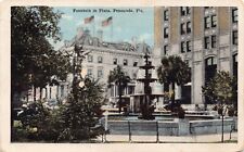 FL~FLORIDA~PENSACOLA~FOUNTAIN IN PARK~MAILED 1918 (CREASED) picture