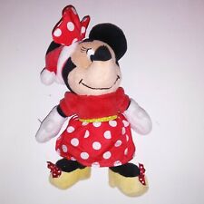 Disney Baby Minnie Mouse Rattle Plush Stuffed Animal Red Dress 7.5