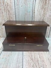 Vintage Mahogany Wooden Box Desk Organizer Numbered 416 Rare Estate Sale Find picture