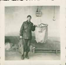 Jan 20 1945 WWII US Army GI Prelewiez's Marseille France Photo me & Lister Bag picture