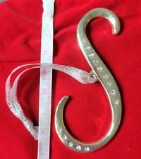 Initial S Harvey Lewis Silver tone with rhinestones Letter Christmas Ornament picture