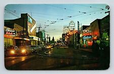 Ciudad Juarez Chih Mexico Nightview Scenic Streetview Chrome UNP Postcard picture