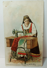 Wurtemburg 1894 Trade Card Singer Manufacturing Co Bavarian Dress Woman picture