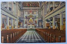 Interior of St. Louis Cathedral New Orleans Louisiana LA Linen Postcard  picture