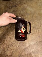 Vintage Japanese Brown Rooster Batter Stoneware Pitcher picture