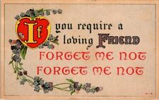 vintage postcard - IF YOU REQUIRE A LOVING FRIEND FORGET ME NOT unposted picture