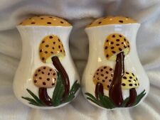 Vintage  MCM Arnel's Ceramic Mushrooms Salt Pepper Shakers picture