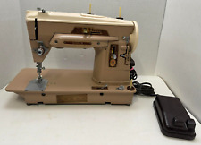 Vintage Singer 403A Slant-O-Matic Sewing Machine W/ Foot Pedal MCM Tested Works picture
