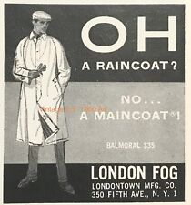 1960 London Fog Raincoat AD 2.5” “A Main Coat” Mens Trench VINTAGE picture