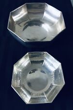 2 Sheffield Porciani Contemporary Hammered Silverplate Bowls Italy Battuto Amano picture