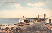 c.1909 West Side Ferry at Dock Saunderstown RI post card picture