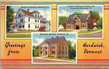 Greetings From Hardwich Vermont VT Multiview Hospital Linen Postcard Tichnor UNP picture