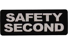 SAFETY SECOND EMBROIDERED IRON ON 1 1/2 X 4 PATCH **FREE SHIPPING** picture
