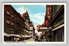 San Francisco CA-California, Famous Chinatown, Antique Vintage Souvenir Postcard picture