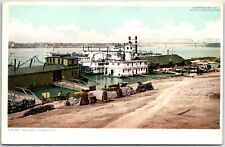 VINTAGE POSTCARD THE LEVEE AT LOUISVILLE KENTUCKY DATED 1908 picture