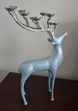 Reindeer Candelabra Silver Point Plate Barn Pottery Candle Holder 10 Christmas picture