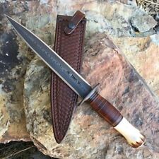 New Handmade Powder Coating Rat Tail Dagger Hunting Knife Stacked Leather & Stag picture
