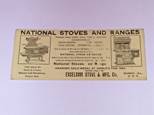Circa 1905 Excelsior Stove, Quincy IL National Stoves & Ranges Advertising Card picture