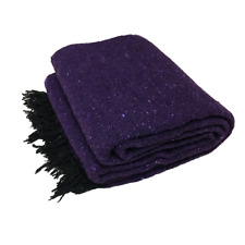 Mexican Blanket Dark Purple Yoga Blanket Serape Falsa Large Baja Throw picture
