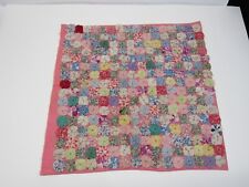 Vintage Yoyo Handmade Square Quilted Pillow Cover. picture