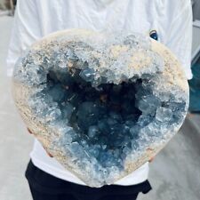 17.9lb Natural Beautiful Blue Celestite Crystal Geode Cave Mineral Specimen picture