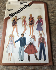 VINTAGE 1982 SIMPLICITY PATTERN 5807 FOR 11.5” - 12