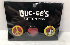 Buc-ee’s Travel Center Set of 3 Buttons Pins - Beaver Logo - Peace Love Buc-ee's picture