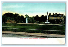 1905 Library Park and Soldiers Monument, Ogdensburg, New York NY Postcard picture
