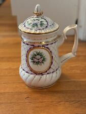 Authentic Vintage Hand painted Kuznetsky porcelain Mug With Lid From Russia picture