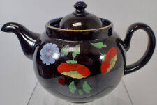 Vintage Alcock Lindley & Bloore Brown Teapot w/ Flowers Staffordshire England 6