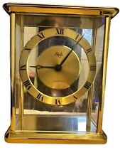 Sligh Mantle Brass Glass  Clock Model 0425-1-BR MCM Vintage Desk picture