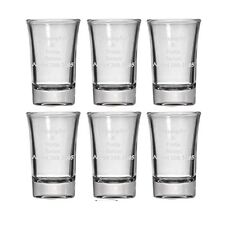 Personalized 2-Sided Engraving Shot Glasses - 1.5 oz. - Set of 6 - Wedding Groom picture