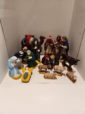 17 Piece Vintage Hand Made Nativity Set Standing Figures Are 12