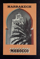 1952 Marrakech Morocco Vintage Text Travel Brochure Tourist Map Atlas Mountains picture