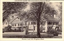 Hingham, MA Massachusetts  COUNTRY FARE RESTAURANT~Charles Tierney  B&W Postcard picture