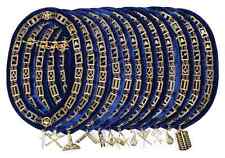 Masonic Regalia Blue Lodge Gold Metal Chain Collar With Jewel Pack of 12 Collar picture
