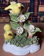 Vintage Italian Majolica Porcelain Yellow Bird Figurine picture