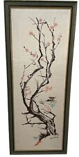 Vintage Silk Screen Canvas 18” X 42” Framed Wall Art picture