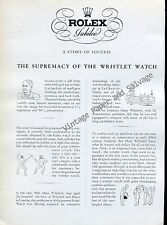 1946 Rolex Jubilee The Supremacy of the Wristlet Watch Swiss Ad Switzerland picture