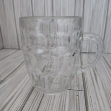 Vintage Thumbprint Pattern Heavy Clear Glass Mug picture