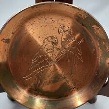 Vintage Copper Plate With Parrots picture