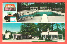 THE SIESTA MOTEL, RIDGELAND, S.C. –Esther Williams Swimming Pool -1950s Postcard picture