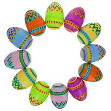Set of 12 Large Ukrainian Traditional Geometric Pysanky Plastic Easter Eggs 3 picture