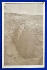 Antique 1914-18 World War I Allied Soldiers with Guns in Trenches Postcard picture