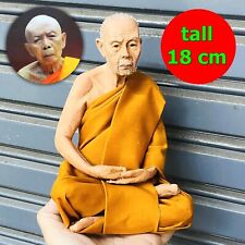 Lifelike Realistic Wax Figures Monk Statue Lp Tim Watlahanrai Thai Amulet #17590 picture