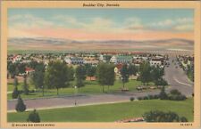 c1940s Boulder City Nevada downtown mountains linen postcard C910 picture