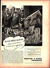 1938 Martini & Rossi Vermouth Cocktails Glasses Drinks Vintage Print Ad d6 picture