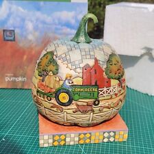 Jim Shore John Deere Pumpkin #4013406- 7.5”Hx 5.25 W w orig box - Father's Day picture