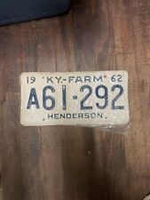 1962 Kentucky License Plate- Henderson County- Still In Plastic picture