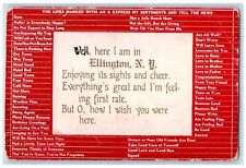 c1910 Well Here I Am Ellington New York News Checklist Correspondence Postcard picture